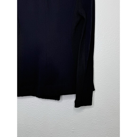 James Perse Double Breasted Cotton Pea Coat Jacket Size 2 USA Wool Blend Black - Picture 12 of 16